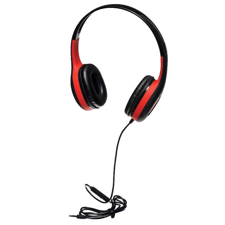 Epic Sounds Stereo Headphones, with Mic, Red