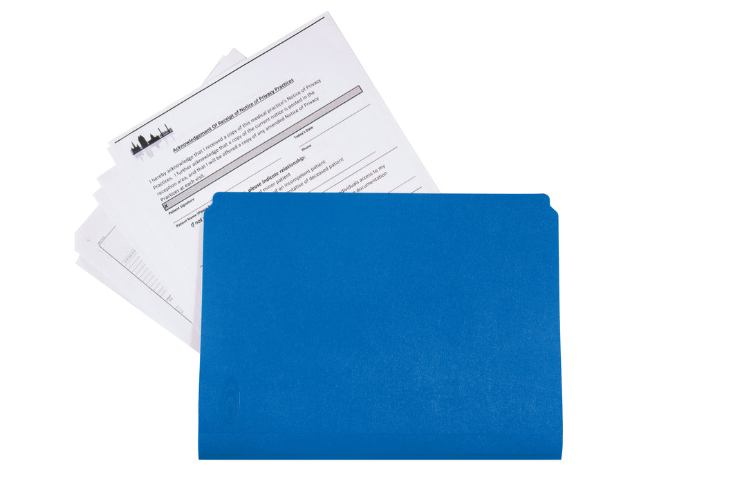 Poly Legal File Folders, 1/2 Cut, 12/pk, Blue