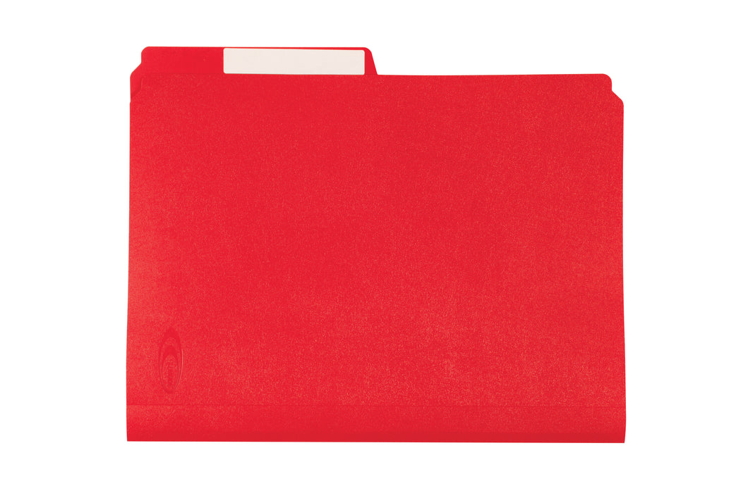 Poly Legal File Folders, 1/2 Cut, 12/pk, Red