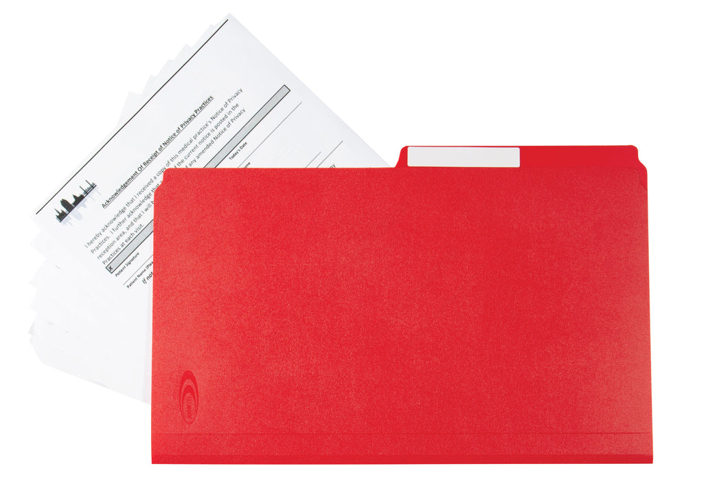 Poly Letter File Folders, 1/2 Cut, 12/pk, Red