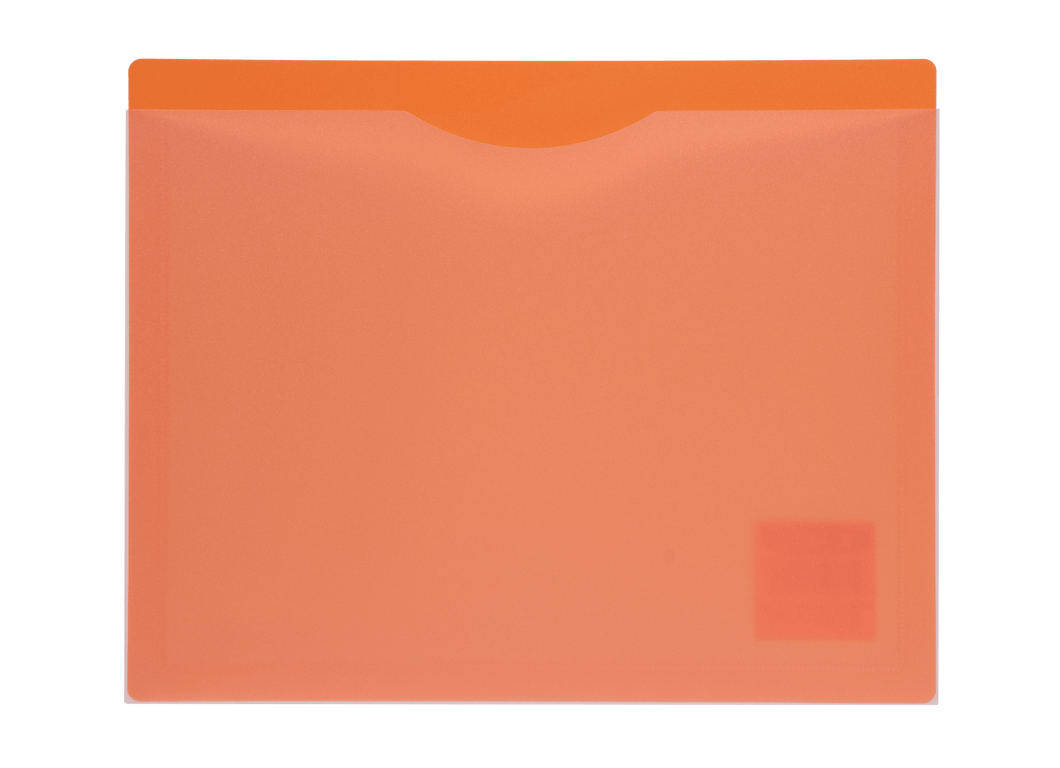 Poly File Jacket, Clear Front, Letter Size, Orange