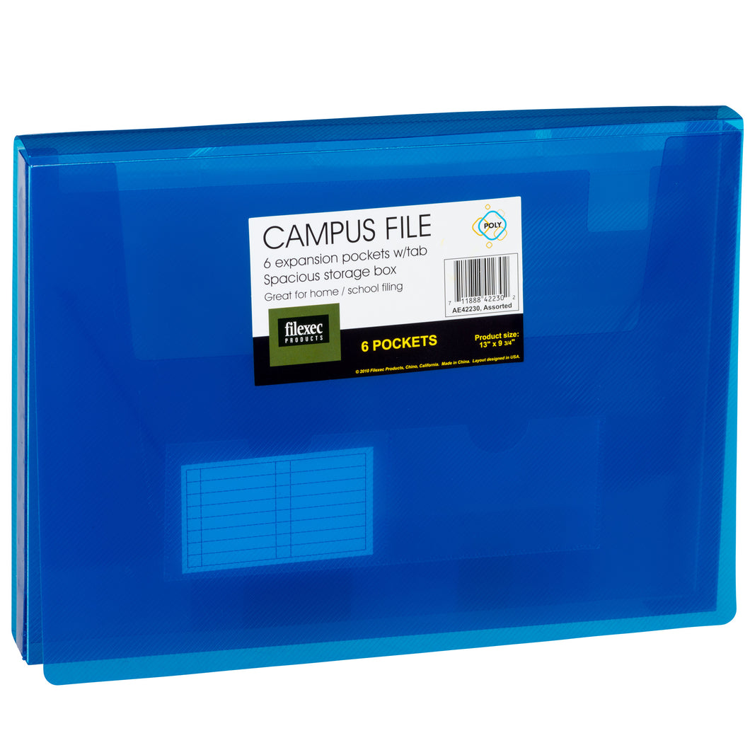 Campus File, Letter Size, Assorted Intense Colors.