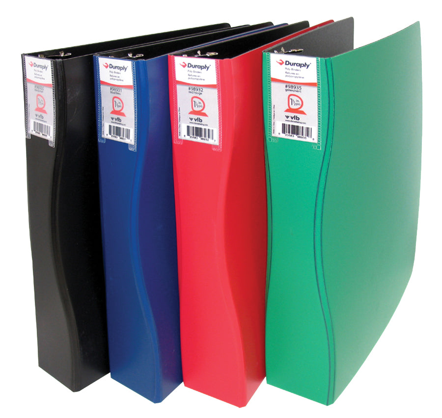 DURAPLY Thick Poly D-ring  Binder, 1.5